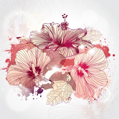 delicate flower illustration vector