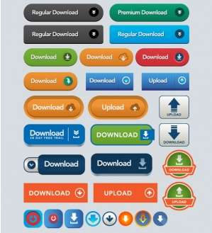 download upload buttons icons vector