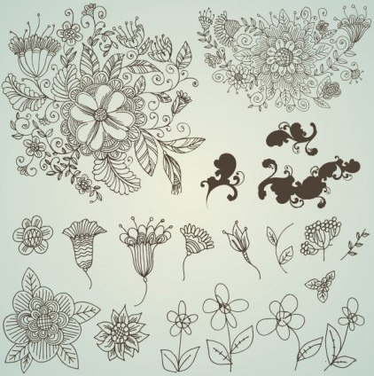 drawing flower pattern vector