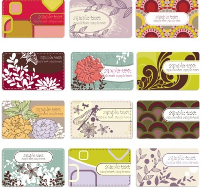 elegant Background flower pattern cards 01 vector graphics