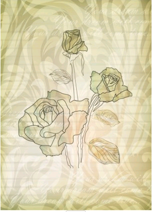 elegant rose pattern background 05 vector