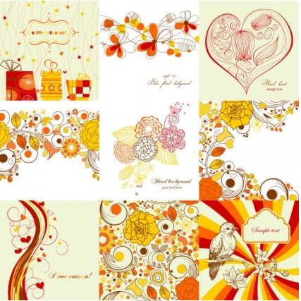 exquisite handpainted patterns 01 vectors graphics