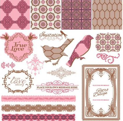 exquisite lace pattern 01 vector graphics