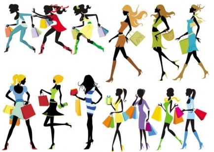 fashion shopping girl vectors