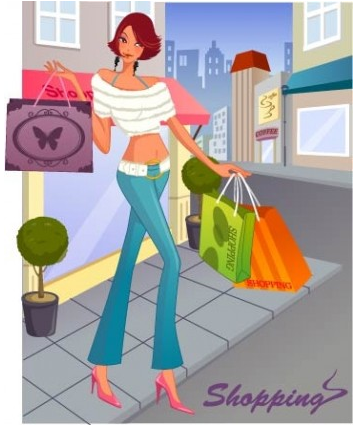 fashion women shopping 8 Illustration vector