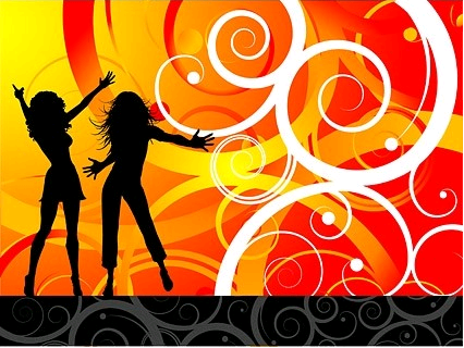 female characters silhouette vectors graphics