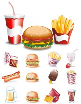 fine fastfood icon vector