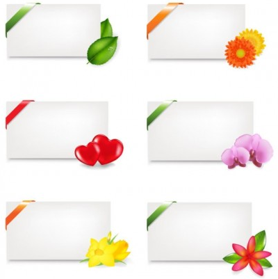 fine stationery and flowers creative vector