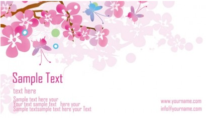 flower card template butterfly vector graphic