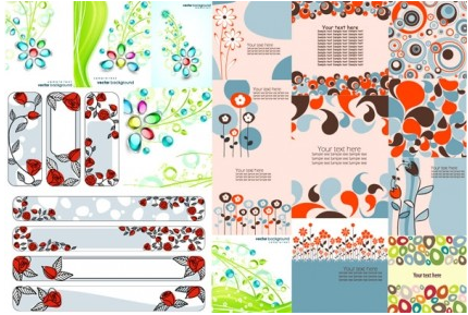 flower theme vectors material