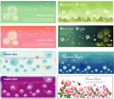 flowering plants banner vector material