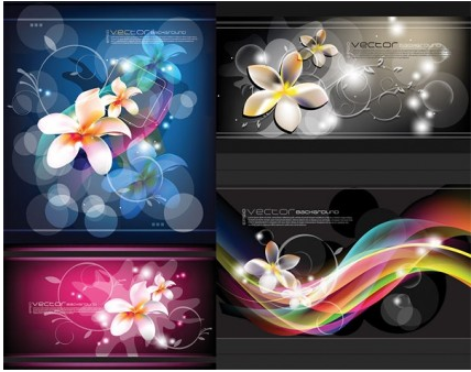 flowers and beautiful background design vectors