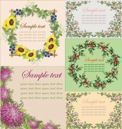 flowers frame set vector