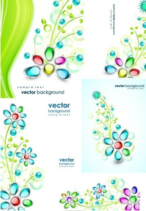 gem flowers vector