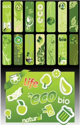 green living banner vectors material