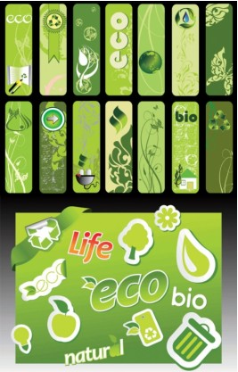 green living banner series vectors graphics