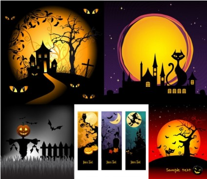 halloween horror cartoon illustrators vector