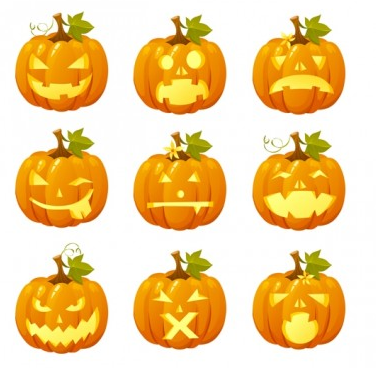 halloween pumpkin head vector