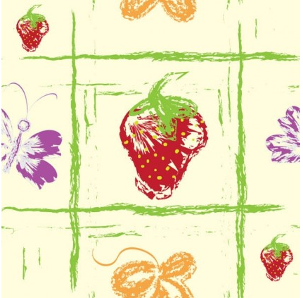 handpainted fruit background 1 vector