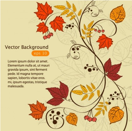 handpainted maple leaf background 04 vector graphics