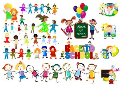 happy children shiny vector illustration