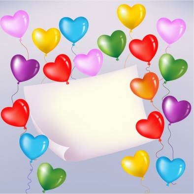 heart shaped balloons Free vector