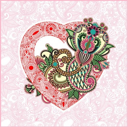 heartshaped valentines card 02 vectors