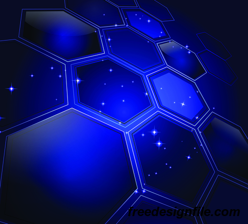 hexagon shape with blue background vectors