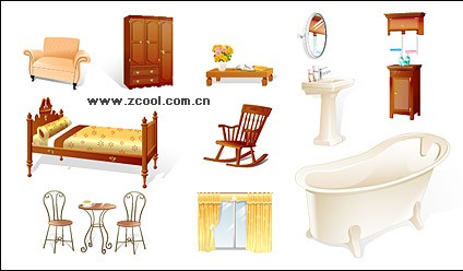 household goods icon material vectors