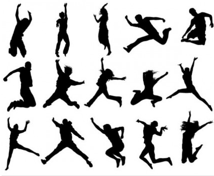 jumping figure silhouette vector