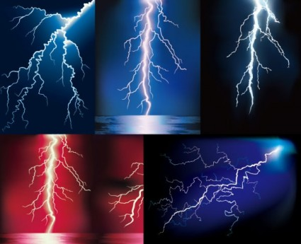 lightning set vector