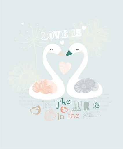 lovely Swan vector design