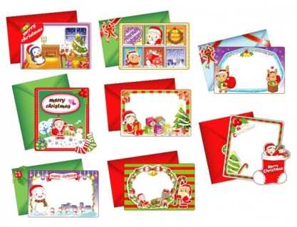 lovely christmas card set vector