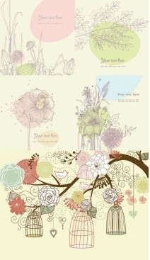 lovely flowers plants vector graphics