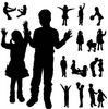 Silhouettes children vectors graphics free download