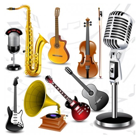 musical instruments vector