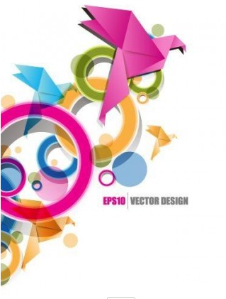 origami ribbon design background 2 vector design