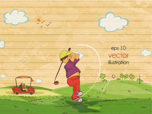 play golf illustration vectors