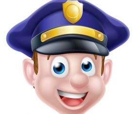police cartoon face illustration vector