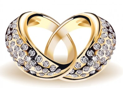 precious wedding ring vector material