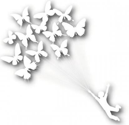 put butterfly kite silhouette vectors