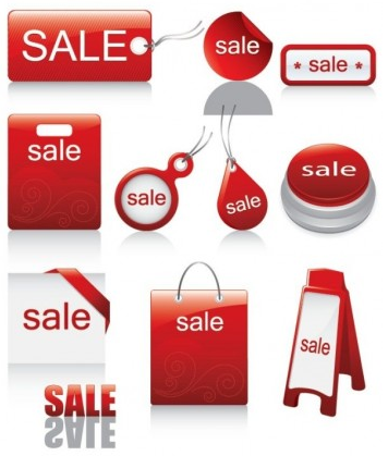 red iconsales discount vector