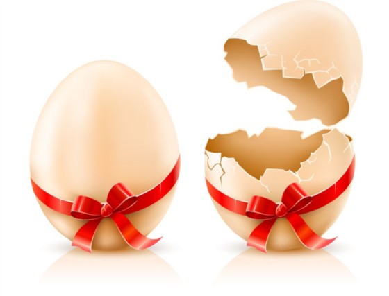 ribbon with egg vector graphics