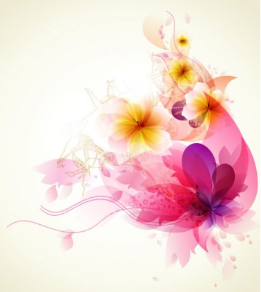 romantic flower background 04 vector set