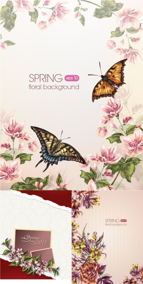 romantic spring background vector