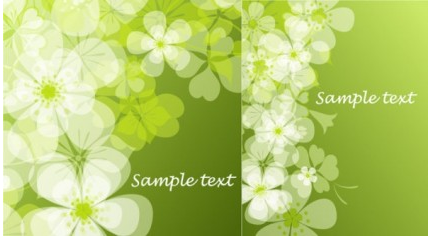 summer flowers background vector set