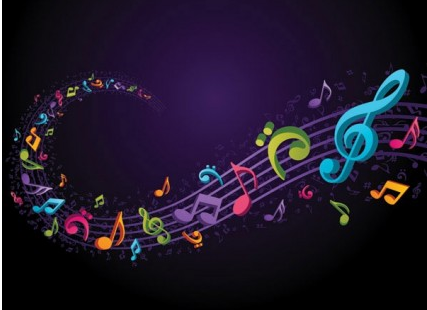 theme music notes vector free download