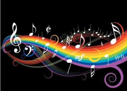theme music notes vector graphics