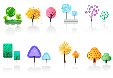 trees collection vector