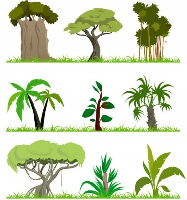 trees theme vector graphics